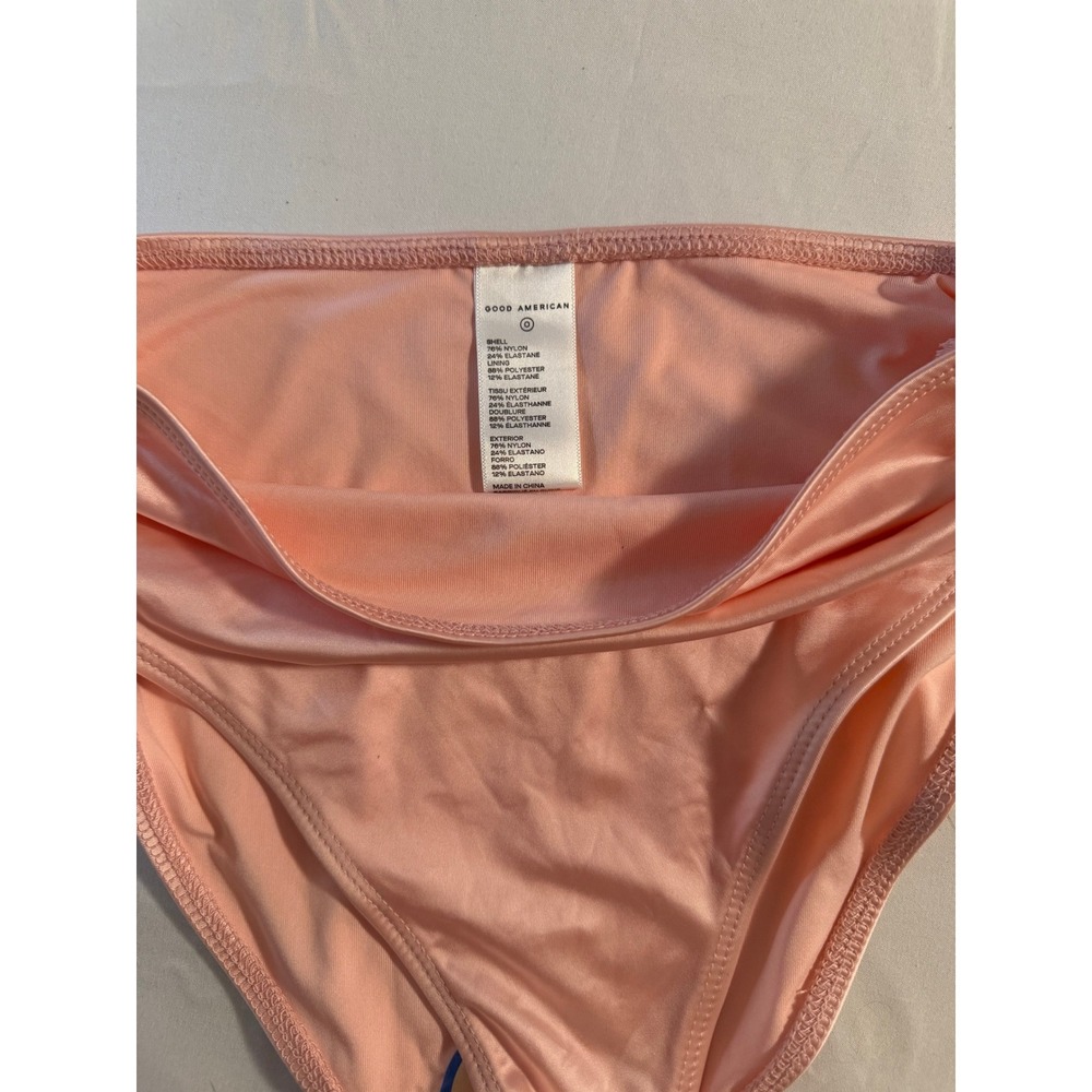 Good American Bikini Bottoms Soft Pink High Waist High Cut Cheeky NWT Size 0 XS - Picture 3 of 7